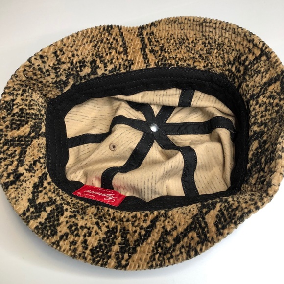 Supreme Snakeskin Corduroy Bell Hat Mens M/L Size Brown Cap - Picture 5 of 6